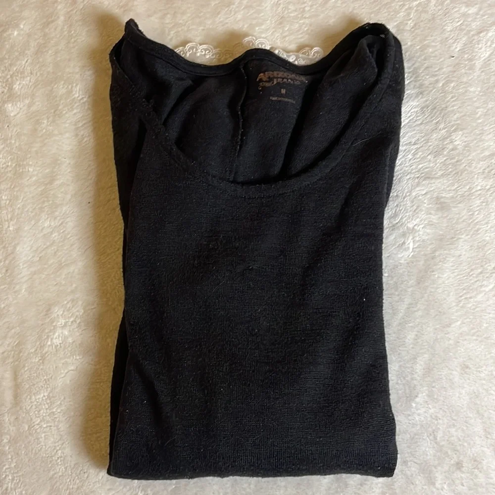 Arizona Jean Co. Black Long Sleeve with Lace Detail size M - Picture 9 of 9